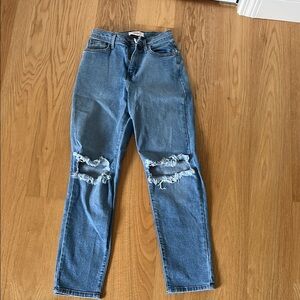 Distressed Blue Jeans